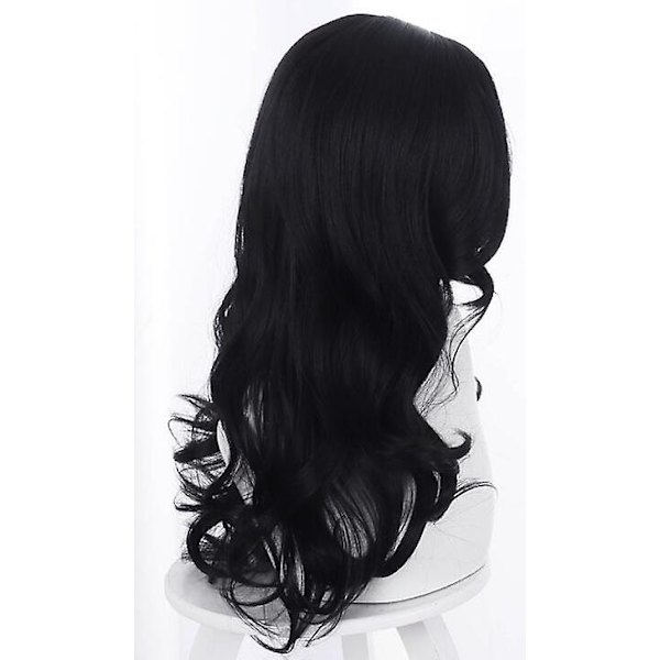 Anime Heks Yennefer Of Vengerberg 60cm Lang Zwart Golvend Pruik