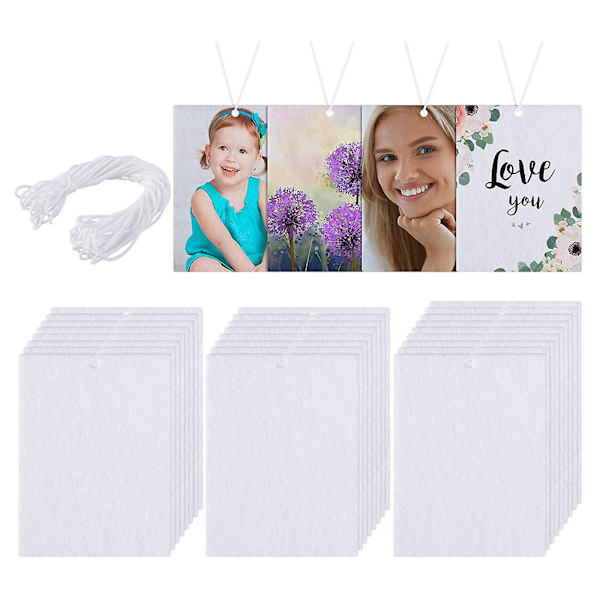 25 st sublimering bil luftfräschare ark bil doftande hängande ark filt diy rektangel doftande