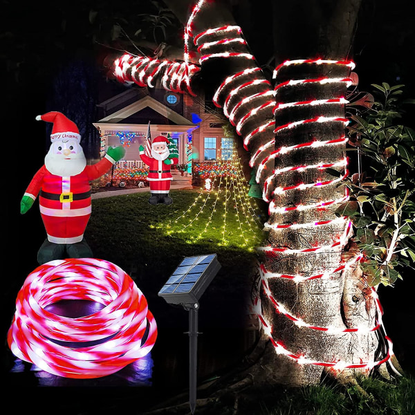 Solar Outdoor Rope Lights - 33ft 100led Candy-color Waterproof Twinkle Lights | Bröllop, uteplats, trädgård, jul, festdekoration