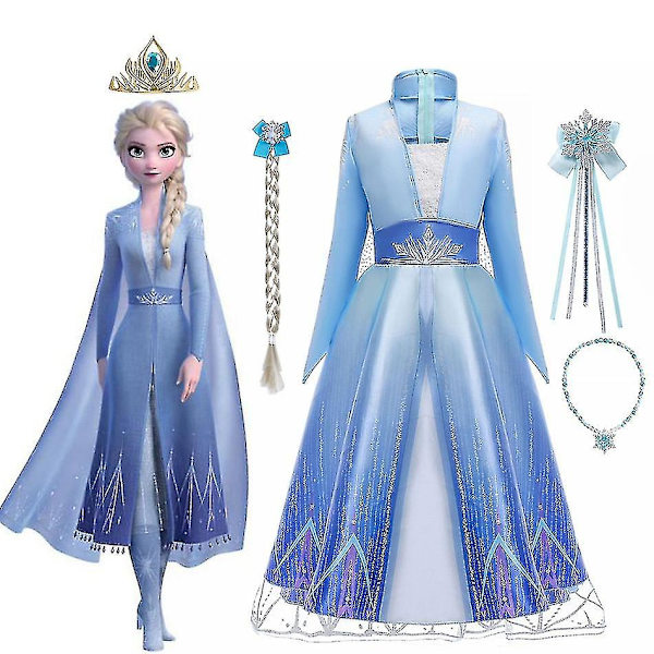 Elsa Cosplay Kostume Pige Prinsesse Kjole 110