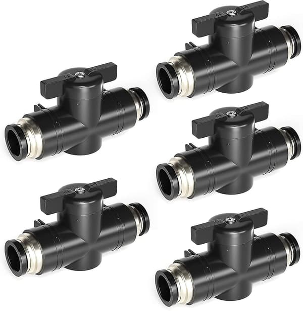 5 st 6 mm Od pneumatisk kulventil, tryckstyrda ventilkopplingar (buc6-anslutningar)