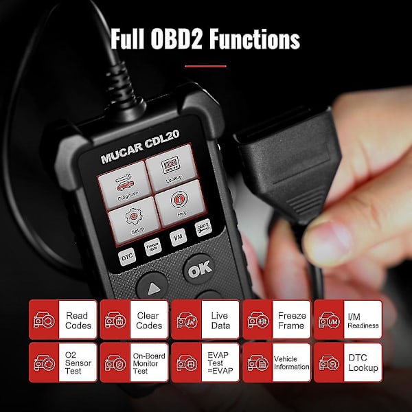Obd2 Scanner Check Engine Auto Diagnostic Tool Eobd Bil Fejl Kode Læser Smog Test Emission Analyzer Til O2 Sensor
