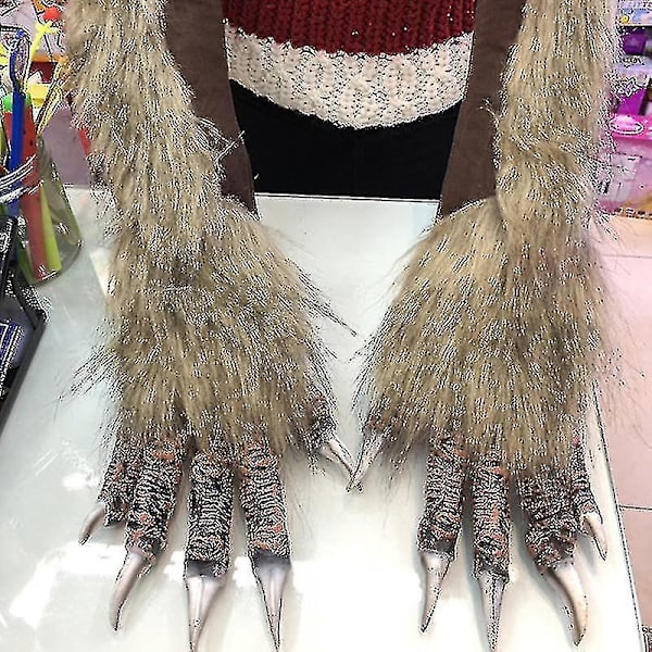 Halloween Varulv Handsker Pels Varulv Hænder Handsker Halloween Prop Cosplay Kostume Handsker