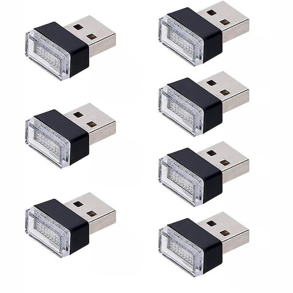 7 stk. USB-lys til bil, USB-indvendig belysning, LED-lys til bil