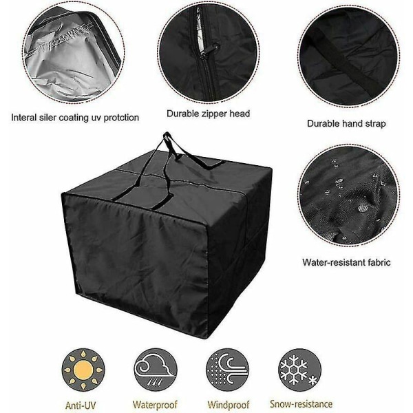 Wruas pudeopbevaringstaske - holdbar 210d havepudeopbevaringspose, udendørs gave med lynlås
