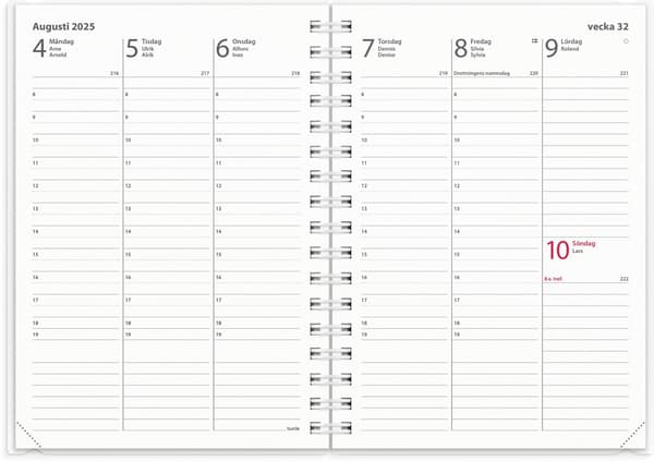 Kalender 2025 Ugentlig A6 4i1