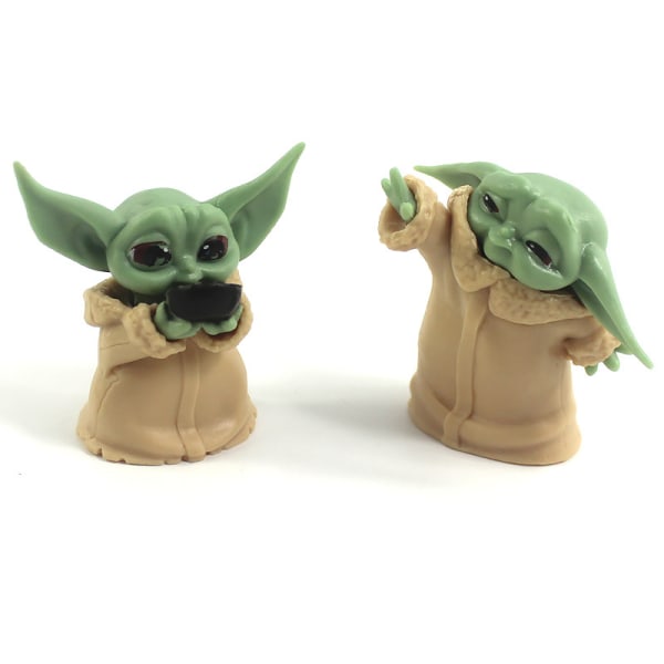 6 st/set Baby Yoda Grogu Mandalorian actionfigur leksaker 6 styles