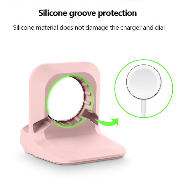 Se på ladestand for Apple Watch Series 1/2/3/4/5/6/7 for Apple Iwatch søt ladestasjon silikon lader tilbehørsholder