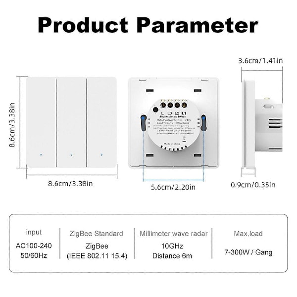 Päivitä Tuya Zigbee Millimetriaalto Ihmiskehon Induktiokytkin Seinäkytkin Yksittäinen Virtakytkin Magneettinen Pito EU Push