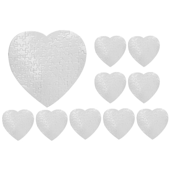 10 stk. Sublimering Blanke Puslespill Diy Håndverk Hjerte Puslespill Diy Overføring