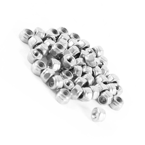 100 stk. 304hc rustfrit stål hardware sekskant låsemøtrik M2 A2-70