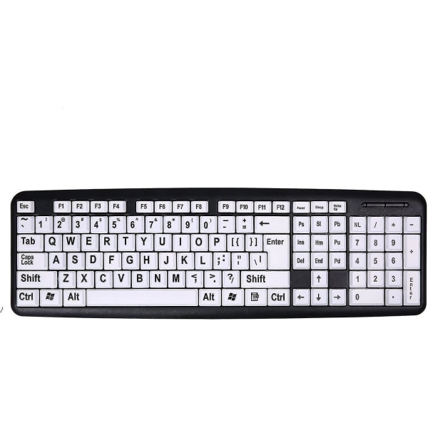Stortrykktastatur Kablet Stort bokstavtastatur USB-tastatur for synshemmede