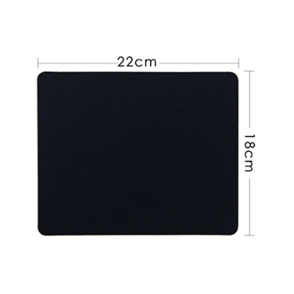 Anti-slip Gaming Mousepad - 22x18cm Bordsplade Ideel Til Pc, Laptop, Hjemmekontor Og Kontor (Sort)