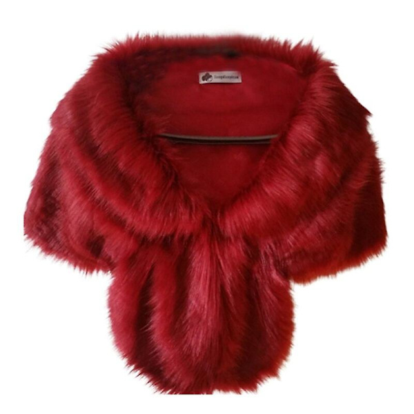 Vinter Elegant Dame Imiteret Pels Kappe Brude Imiteret Pels Frakke Kvinder Bryllup Sjal Aften Fest Wraps Slim Pels Skulder Kapper AJR L