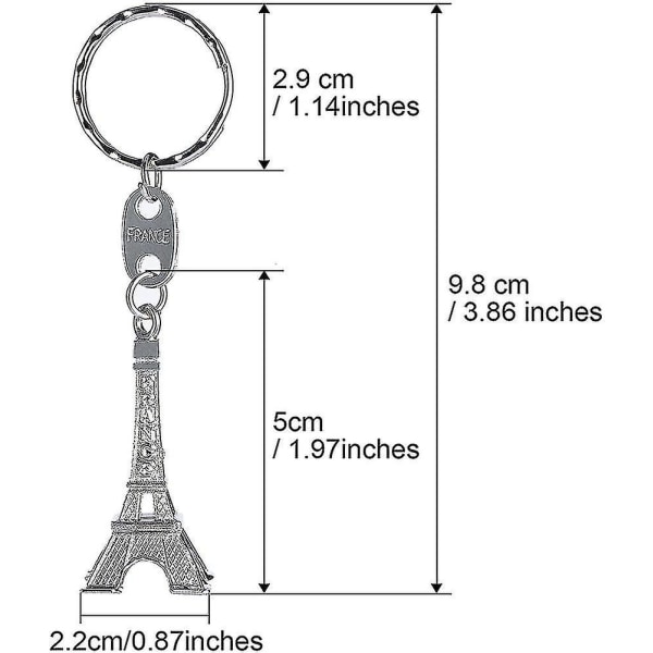 Nøkkelring 15 deler Eiffeltårnet Nøkkelring Retro utsmykning franske suvenirer