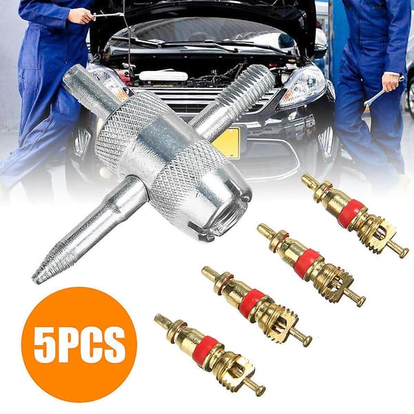 5-pack Däckventil Reparationsverktygssats för Bil & MC