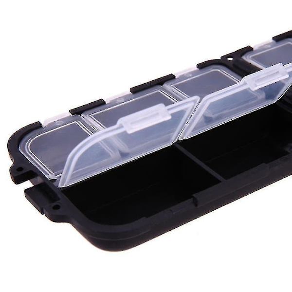 10 roms oppbevaringsboks for fiske, plastfiskeboks for agn, skje, krok