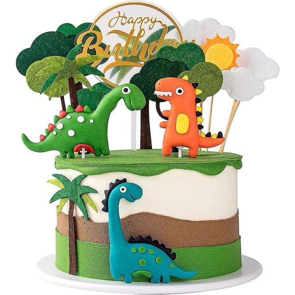 13 kpl 3d Dinosaur Cake Topper Cupcake Topper kakkukoristeet lapsille Syntymäpäivä Baby Shower Juhlatarvikkeet