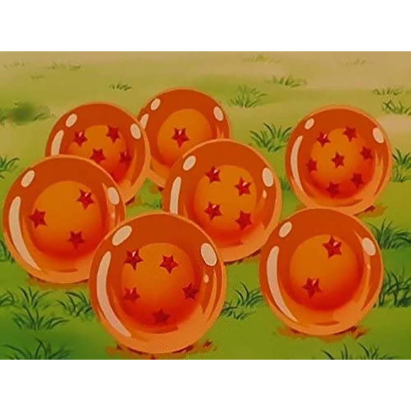 Dragon Balls komplett set i presentförpackning med alla 7 glaskulor