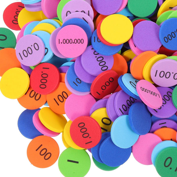 160 kpl Paikka-arvokiekkoja Aritmeettiset pyöreät kiekot Numerot Paikka