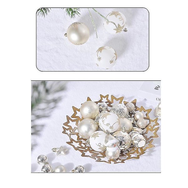 70 stk julekule ornament julepynt elektroplettering plastball malt ornament juletretopp