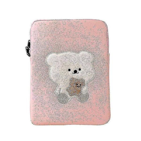 Hmwy-sød bjørn tablet etui tegneserie ærme etui laptop taske beskyttende cover pige opbevaringspose (11 tommer)
