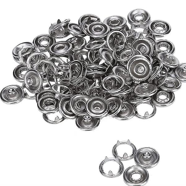 50 set tryckknappar med stift, tryckknappar med ringfästen