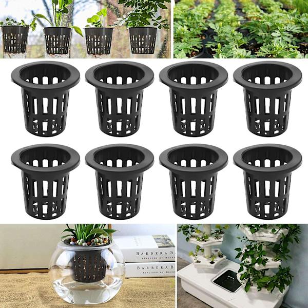 100 stk. 2,36 tommer netkopper med slidset mesh bred læbe filter plante netpot spand kurv til hydroponisk