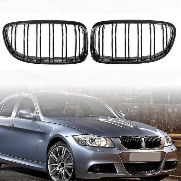 1 Par Bil Front Grill Gloss Sort Inntaksgrill for E90 3-Serie Sedan/Stasjonsvogn 2009 - 2011