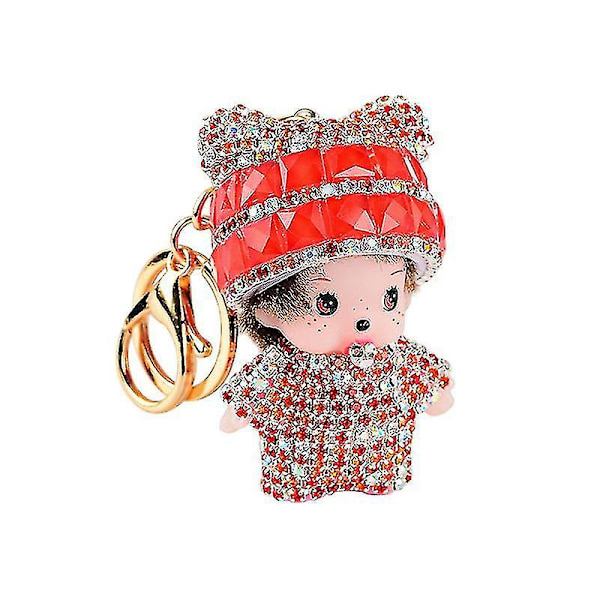 Hmwy-tegneserie-stil Diamond Monchhichi nøglering nøglering-bil taske nøglering vedhæng