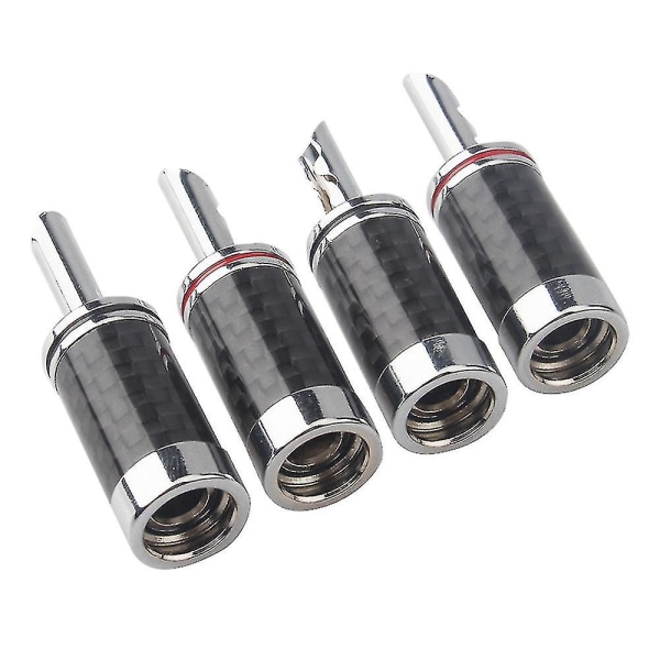 8 stk. bananplugs Hi-end Hifi Diy kulfiber kobberbelagt