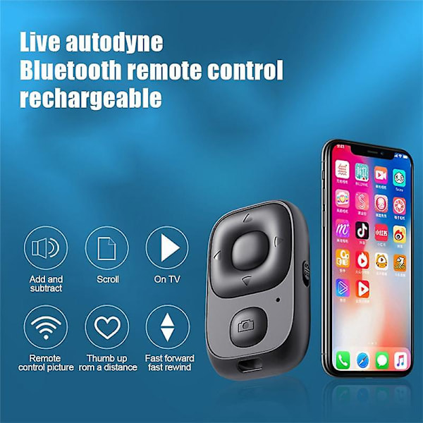 Genopladelig trådløs Bluetooth-controller Selvudløser Fjernbetjening Kamera Stick Lukkerudløser F