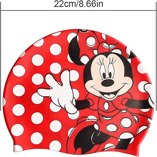 Børns Minnie svømmehætter, behagelig silikone svømmehætte, Swi