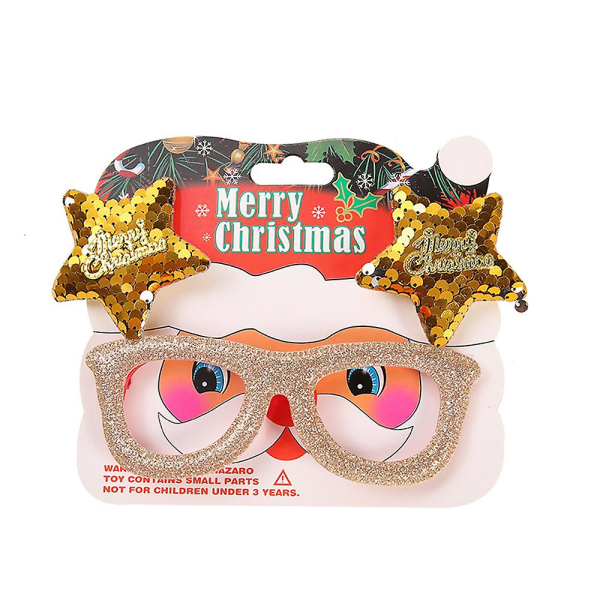 Julefest briller - Festligt kostume Brillestel til festdekoration og julegave (4 pakke)