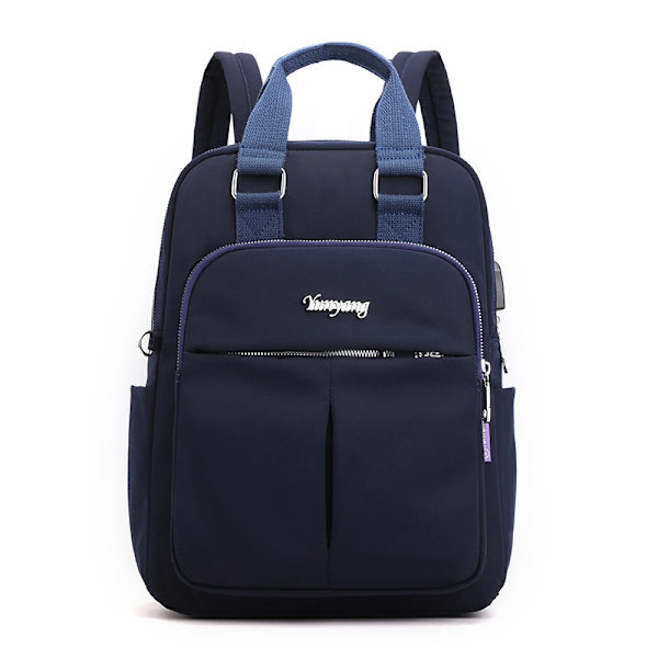Laptop-ryggsäck USB-laddning Ryggsäck reseryggsäck skolväska Navy blue