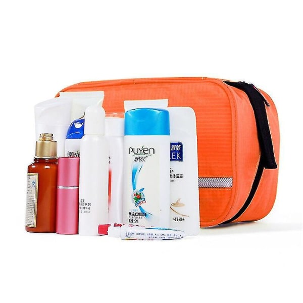Ny hængende toilettaske Travel Toiletry Wash Organizer Kit til mænd Kvinder Kosmetik Makeup Robust hængekrog brusetasker Orange