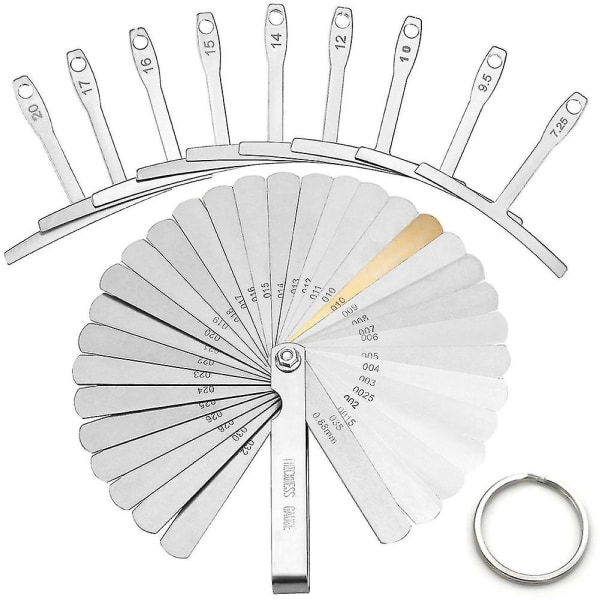 Guitar Luthier Tool Measuring Kit Understring Radius Ruler 32 Blade Feeler Gauge