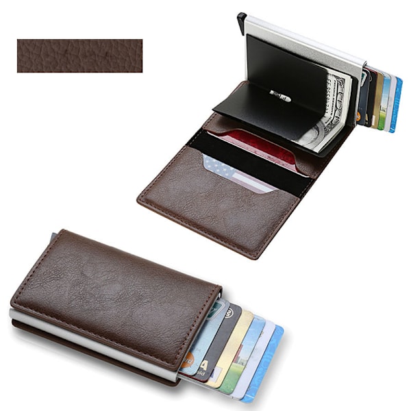 Carbon RFID - NFC-beskyttet kortholder til 6 kort, kaffe, one size Brown