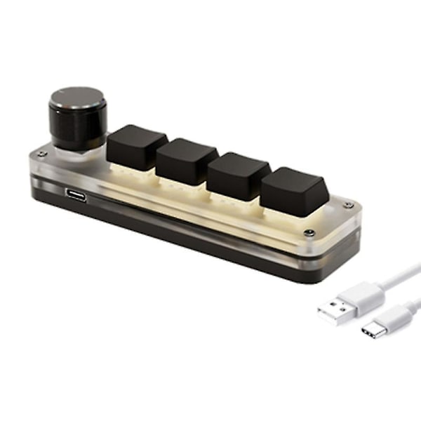 Tilpasset Mini-tastatur 4 Taster Makro-knapp Makropad Programmering Støtte Rgb Hotswap Tastatur Mekanisk Gaming-tastatur RGB 4Key BT BK