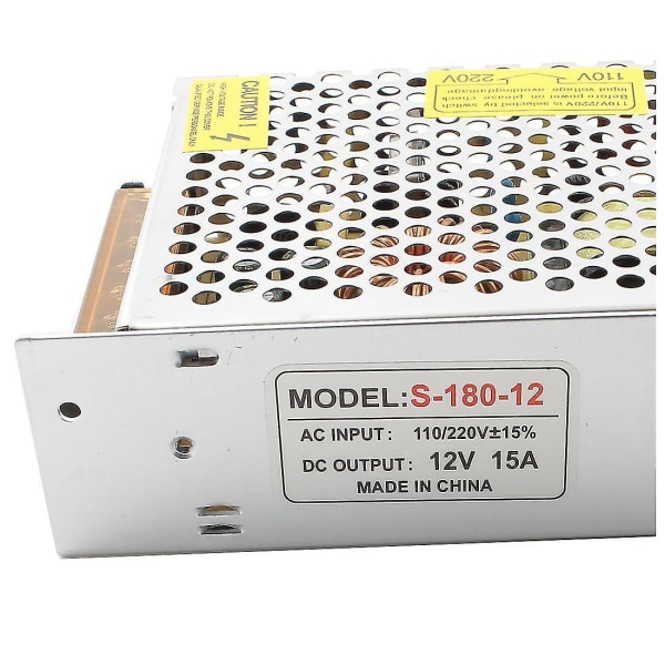 S-180-12 Led Strip Light Display Switch Supply DC 12v 15a 18