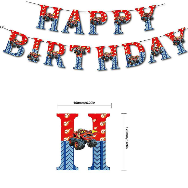 32 kpl Blaze And The Monster Machines -ilmapallosarja Latex-ilmapallot bannerin kakkupäällisillä syntymäpäivänä