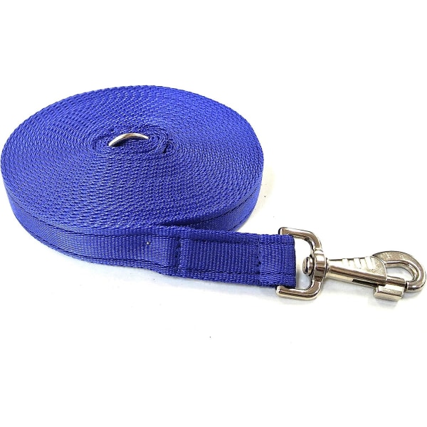20ft 6m Häst Lunge Line Stor Hundträning Koppel Stor 25mm Kuddad Vävning Och Tungt Fluted Trigger Clip In (Royal Blå)