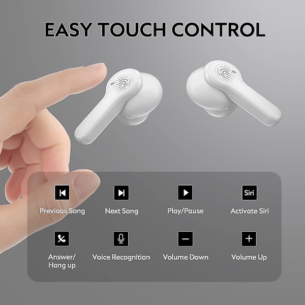 Trådløse hovedtelefoner, Qcy T13 headset Bluetooth 5.1 med mikrofon touch-kontrol, 40 timer