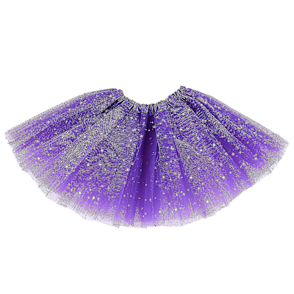 Smart Baby Clothes Stars Sequins Petticoat Ballet Dance Fluffy Tutu Skirt Purple