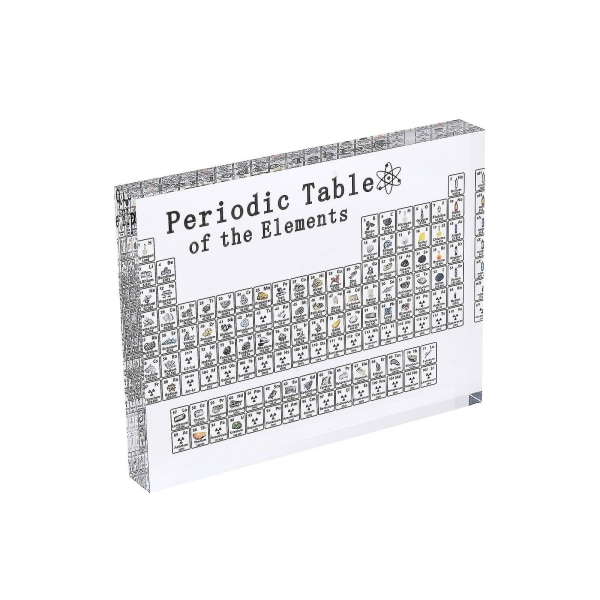 Periodiska systemet med element, akryl tabell display prydnad