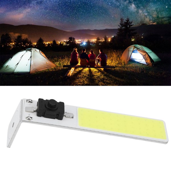 12V Udendørs COB Nødlys Hvid LED Lampe Til Telttur Camping Fiskeri Uden Ledning