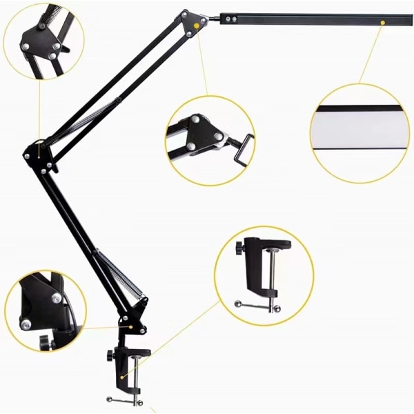 LED-skrivebordslampe, justerbar, øjenbeskyttende (sort)