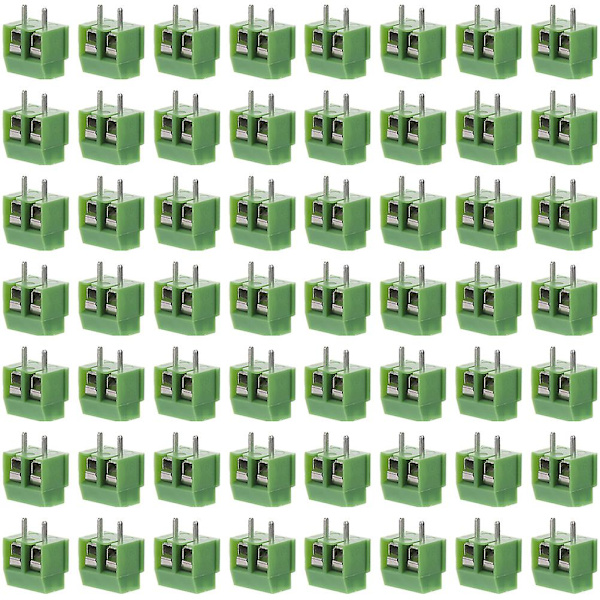 80 stk Terminalblokker Elektriske 2 Pin-kontakt Elektrisk Terminalblokk Pcb Terminalblokk 2 Pin