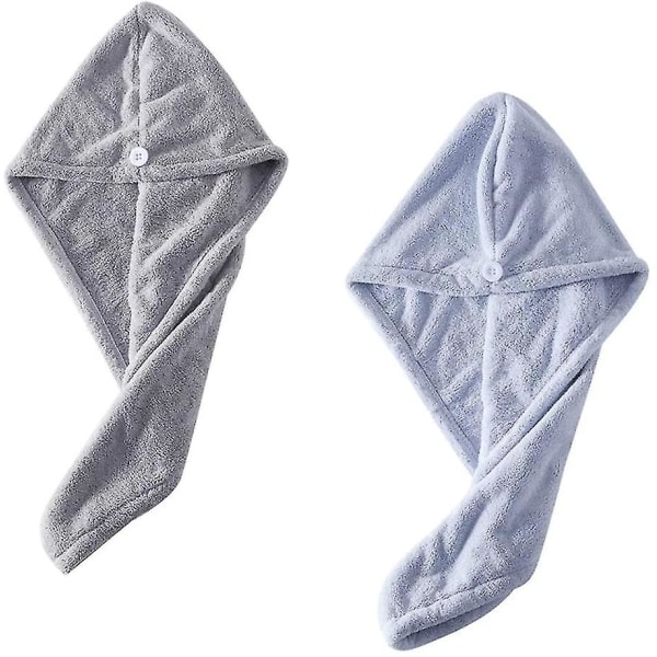 2 Pack Hårtørking Håndkle Turban Twist For Langt Hår Wrap Håndklær, Quick Magic