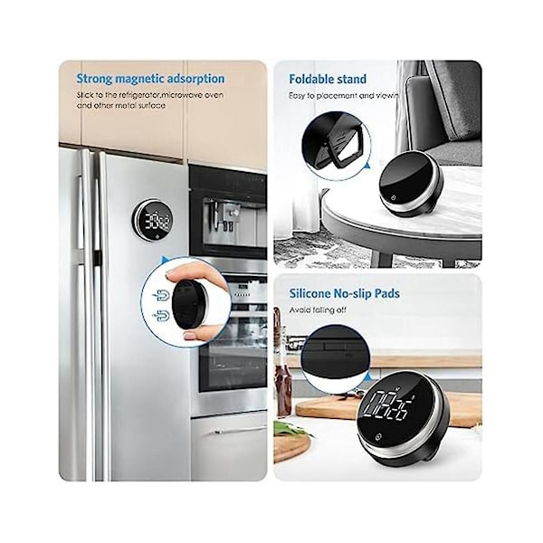 Digital Timer, Magnetisk Timer For Matlaging, Visuell Timer Med LED-skjerm, Justerbart Volum(batteri